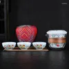 Tazze Servizio in porcellana Gaiwan Quick Cup Tazza da cerimonia del tè Teiera Cinese Set da viaggio portatile Tazza da tè in ceramica con borsa