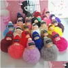 Poppen Schattige Slee Babypop Sleutelhanger Pompom Konijnenbont Bal Karabijnhaak Sleutelhanger Sleutelhanger Vrouwen Kinderen Houder Tas Hanger Ring Drop Delivery Dhni5