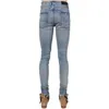 Designer Clothing Denim Amiiri High Street Bleu Effiloché Patchwork Jeans Hommes Slim Fit Petits Pieds Casual Pantalon Déchiré À La Mode