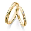 Cluster Rings Simple Genuine Diamond 18K Real Solid Gold Wedding Propose Coppia di cinturini per donna Uomo Amante Coppia Sposa Sposo Gioielli fantasia