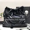 2024 Dames Garbage Camellia Luxe Handtassen Designer Lamsleer Leren Tas Bakken Zwart Hobo Mini Emmer Schouder Goud Zilver Ketting Schuine Handtassen Portemonnee Portemonnee