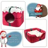 kennels pens YOKEE Christmas Cozy Nesk Cat House Bed Basket Deep Sleep Large Space Dual-Use Pet Nest Winter Small Dog Warm And Comfortable 231123