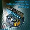 TWS Bluetooth 5.2 Słuchawki 3500 mAh Pudełko ładowanie bezprzewodowe słuchawki 9D Wodoodporne stereo Wodoodporne urządzenie sterowanie Anulując zestaw słuchawkowy