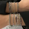 Urok Bracelets 316L Bransoletka łańcucha stali nierdzewnej dla mężczyzn dla mężczyzn Kobiety Figaro Vintage Metal Viking Kpop Pulseras emo Cute Luksusowe biżuterię Prezent 230424