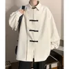 Camicie casual da uomo Camicia con bottoni Pan stile cinese Abito da uomo a maniche lunghe Hanfu Tang con cappotto Yoshi apertura Yamamoto