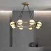 Chandeliers Luxury Copper Chandelier Nordic Ball Livingroom Dining Room Decor Lights Bedroom Artistic Sense Designer Ring Ceiling La