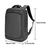 Backpack Quality PU Covered Black Gray High School Use 16.5 Inch Travel Business USB Laptop