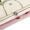Factory Retaill Hela helt nya handgjorda Vogue Diamond -pärlbagage med satin PU för bröllopsbankettparti Porm237p