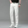 Jeans pour hommes Casual Denim Rouge Jaune Rose Blanc Solid Party Trendy Quatre Saisons Straight Slim Cool Pantalon