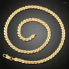 Chains SAIYE 18k Gold Necklace 4mm/6mm 24 Inch Plated 24k Side Chain For Men'S Birthday Party Jewelry Gifts