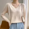 Maglioni da donna Maglione lavorato a maglia con scollo a V femminile Pullover allentato a maniche lunghe Primavera Estate Camicia base solida casual Sottile Top selvaggio da donna 231123