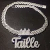 Personlig anpassning VVS Moissanite dubbelskiktsbrev Diamond Pendant Hip Hop 925 Sterling Silver Name Necklace Pendant