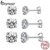 Dingle ljuskrona 3 par studörhängen set 925 sterling silver sten cz minimalistiska modeörhängen 4mm 5mm 6mm diameter BSE166 230422