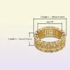Pierścienie hip -hop biżuteria moda mężczyźni Klasa jakość klastra bling cyrkon Pierścienie 18k złota platowany żółty CZ Pierścień dla mężczyzn Women31585181295293