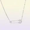 2018 Délicat 925 en argent sterling goutte charme délicat trombone pavé petit collier en pierre cz épingle de sécurité pour les femmes filles 3177840