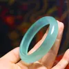 Bangle Sky Blue Jade Armband Kvinnor Fina smycken äkta Myanmar Jadeite med certifikatklass A Burma Jades Bangles