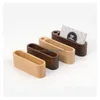 Storage Holders Racks Wood Business Card Holder Note Display Device Stand Wooden Desk Organizer Office Accessories Sn5307 Drop Del Dhxyk