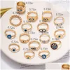 Sieraden dames vingerring Boheems kwaad oogmode Goldplated Band Rings Open vrouw voor vrouwen Drop Delivery Party Events DHQXP