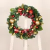 Dekorativer Blumen-Weihnachtskranz mit hellgrünen Blättern für Party-Yard-Ornamente