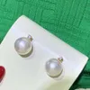 Sailing Women Fine Jewelry Gold High Luster Round 9.5-10Mm Natural-Ocean White Pearls Stud Earrings