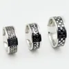 24 szt. Moda hurtowa nowe pierścienie ze stali nierdzewnej dla mężczyzn mody biżuterii czarny geometryczny wzór świąteczny