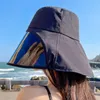 Breda breim hattar hink hattar kvinnor solkapslar förpackbar reversibel hink hatt uv skydd bred grim sommarstrand cap upf50 solskydd hattar 230424
