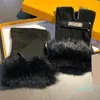 Wełniane futrzane rękawiczki designerskie zimowe kobiety