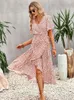 Casual jurken dames vintage boho bloemenprint zomerjurk vrouwen casual losse vakantie strand lange jurk vrouwen zonsondergang vrouwelijk gewaad vestidos 230424