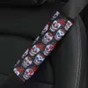 NOUVEAU 2024 2024 HALLOWEEN COUVERTURE DE SEAURE Personnalisé Couvre de sécurité Léopard Skull Print Scolader Car Beltes de voiture Rock Punk Style Driving Boute