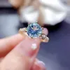 Küme halkaları doğal londra mavi topaz ring nişan sterling gümüş 925 kadın lüks ücretsiz posta hediye güzel mücevher