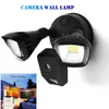 Câmera de iluminação de segurança Casa Casa Lâmpada de parede externa Iluminação inteligente Inundação Luz de luz Wi-Fi Duplo LED Floodlight, Motion ativado, HD Live View, Tuya, porta do quintal da garagem porta da frente