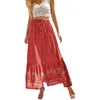 Kjolar boho klänning bohemisk zigenare maxi länge för kvinnor sommar midi strand femme 230424