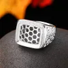 Bague de fiançailles en argent sterling 925 pour hommes, bague semi-montée de 10x12mm, ambre grenat, agate, réglage opale, 100% bijoux fins, tige ouverte réglable