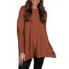 Séteres de camisetas para mujeres Fashion Outumn and Winter O-Chink Sweep Worts Knit Wits Jumper Comunicar Top informal con bolsillos