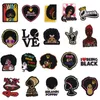 Noções 20 PCs Black Girl Bordeded Patch para roupas fofas afro garotas de ferro em remendos apliques para roupas sapatos de vestido sacos de chapéus Diy Craft