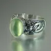 Pierścienie klastra Pierścień stróża aniołka zielony czarny czarny pierścionek z kamienia księżyca dla kobiety vintage men kamienisty pierścień biżuterii boho biżuterii dla dziewczyny 230424
