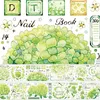 Presentförpackning 5 m charmig grön hortensia glänsande silver husdjur tejp skolartiklar maskering band diy scrapbooking dekor planer klistermärke