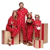 Family Matching Outfits Christmas Pajamas Family Matching Clothes Red Hooded Romper Mother And Daughter Father Son Outfits Mom Baby Child Sleepwear 231123