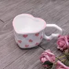 Becher, handbemalte Liebestasse, kreatives Herz, Griff, Wassertasse, schöne rosa handgefertigte Keramik, Kaffee, 230424