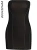 Casual Kleider Sexy Trägerlos Für Frauen Sommer 2023 Weiß Schwarz Bodycon Mini Kleid Party Nachtclub Outfits C66-BI17