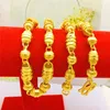 Chains LUXURY 14K GOLD MEN'S NECKLACE FOR WEDDING ENGAGEMENT ANNIVERSARY JEWELRY YELLOW HOLLOW BEADED CHAIN GIFTS MALE