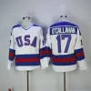 1980 Vintage ABD hokey formaları 21 Mike Eruzione 30 Jim Craig 17 Jack O'Callahan Mavi Beyaz Dikişli Jersey C Patch M-XXXL