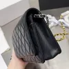 Diseñador Mujer WOC Cadena acolchada Bolsa de hombro Bolsa Francia Marca de lujo Grano Cuero Flap Clutch Monedero Bolso Lady Gold Silver Cadenas Correa Crossbody Bolsas 19 cm