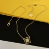 Роскошное дизайнерское ожерелье для женщин, мужские золотые ожерелья, ювелирные изделия из стерлингового серебра, женские дизайнерские цепочки, свадебная вечеринка с коробкой G2311243Z-6