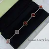 Mode V marque trèfle designer bracelets de charme pour les femmes or blanc rouge bleu de perle lien feuille fleurs amour bracelet bijoux