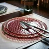 Pratos european vidro redondo pan placa decorativa doméstica salada de sobremesa criativa de frutas servir prato bife jantar ocidental