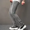 Männer Jeans Herbst Einfachen Stil Grau Dünne Männer Hosen Streetwear Stilvolle Männliche Jogging Casual Denim Hosen Für