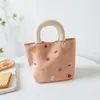 Borse da sera Mini borsa estiva carina in tela per ragazze e bambini con fiori ricamati