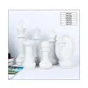 VILEAD ensemble de Six pièces en céramique Figurines d'échecs internationales artisanat européen créatif accessoires de décoration de la maison ornement fait à la main T2460