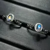 Кластерные кольца прибытие овальное разрешение 5x7 мм натуральное синее сильное сильное флеш -камень кольцо 925 стерлингового серебряного украшения